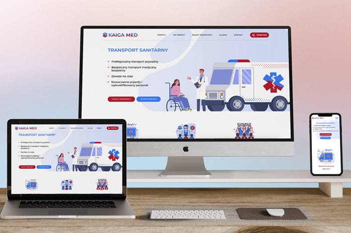 Kaiga Med - transport sanitarny - wyjątkowa strona internetowa